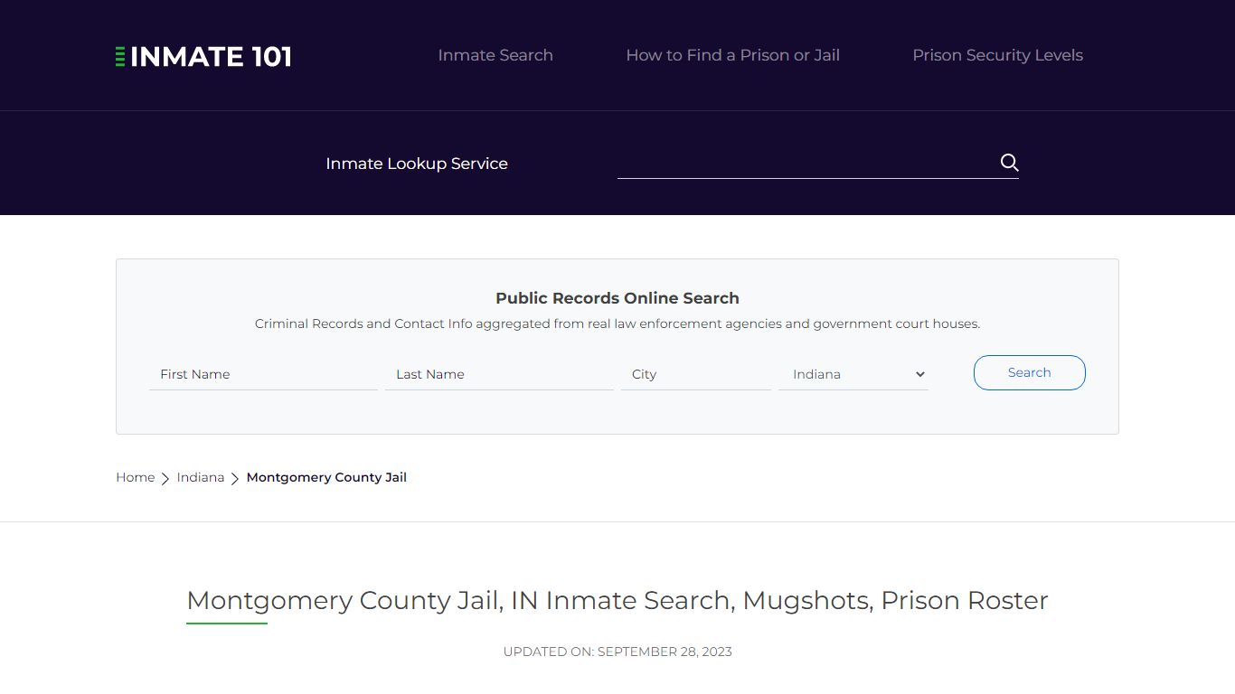 Montgomery County Jail, IN Inmate Search, Mugshots, Prison Roster