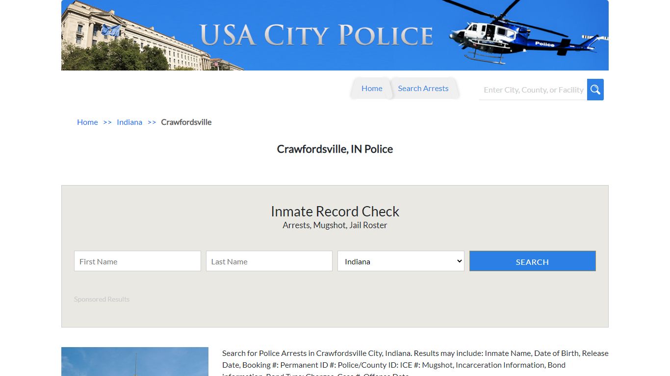 Crawfordsville, IN Police | Jail Records